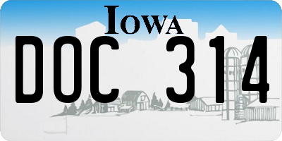 IA license plate DOC314