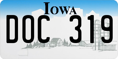 IA license plate DOC319