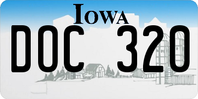 IA license plate DOC320