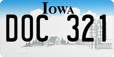 IA license plate DOC321