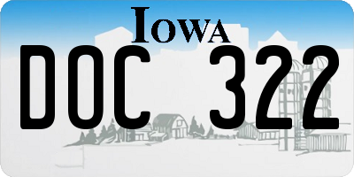 IA license plate DOC322