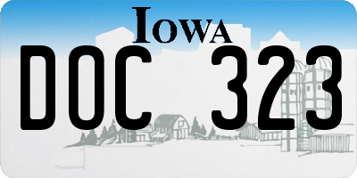 IA license plate DOC323