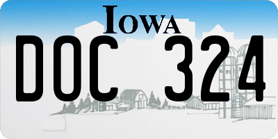 IA license plate DOC324