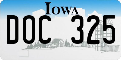 IA license plate DOC325