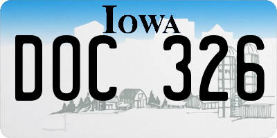 IA license plate DOC326
