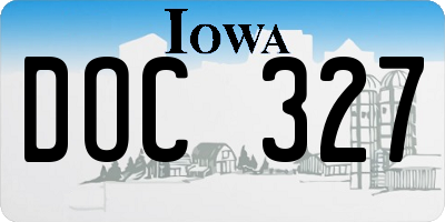 IA license plate DOC327