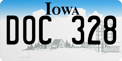 IA license plate DOC328