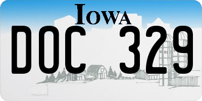 IA license plate DOC329
