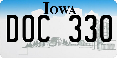 IA license plate DOC330
