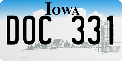 IA license plate DOC331