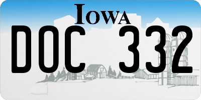 IA license plate DOC332