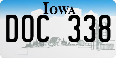 IA license plate DOC338