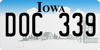 IA license plate DOC339
