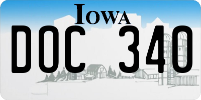 IA license plate DOC340