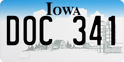 IA license plate DOC341