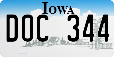 IA license plate DOC344