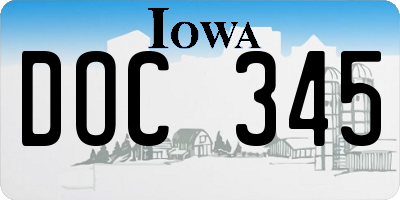IA license plate DOC345
