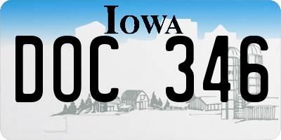 IA license plate DOC346
