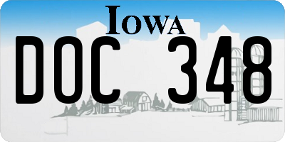 IA license plate DOC348