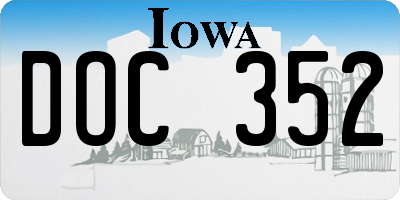 IA license plate DOC352