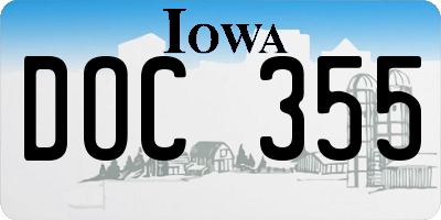 IA license plate DOC355