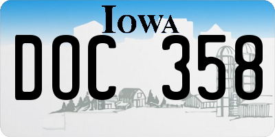 IA license plate DOC358