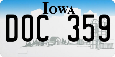 IA license plate DOC359