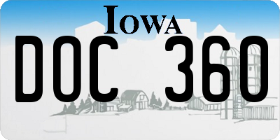 IA license plate DOC360
