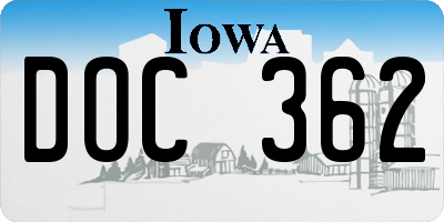 IA license plate DOC362