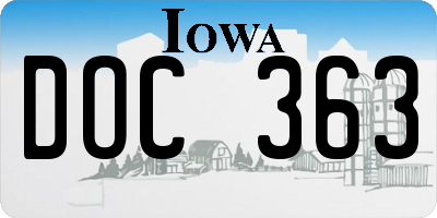 IA license plate DOC363