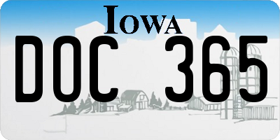 IA license plate DOC365