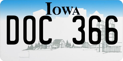 IA license plate DOC366