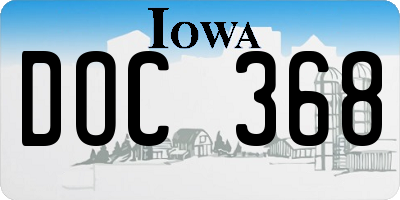 IA license plate DOC368