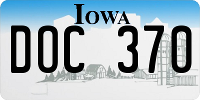 IA license plate DOC370