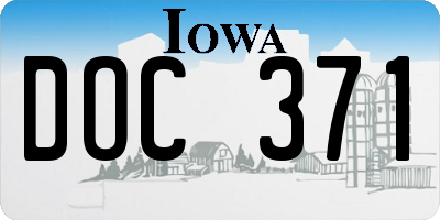 IA license plate DOC371