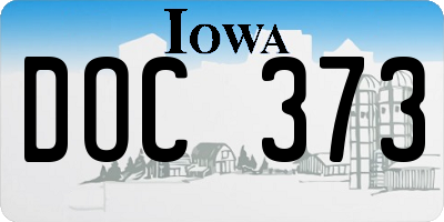 IA license plate DOC373