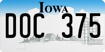 IA license plate DOC375