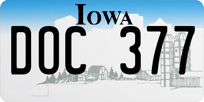 IA license plate DOC377