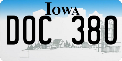 IA license plate DOC380