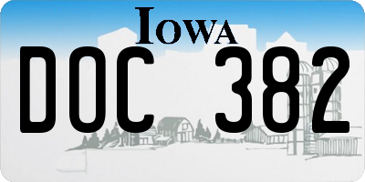 IA license plate DOC382