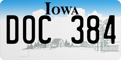 IA license plate DOC384