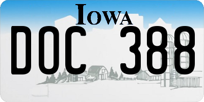 IA license plate DOC388
