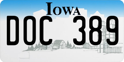 IA license plate DOC389