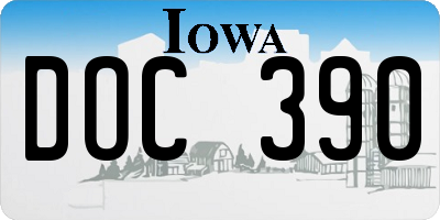 IA license plate DOC390