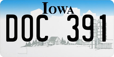 IA license plate DOC391