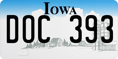 IA license plate DOC393