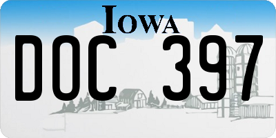 IA license plate DOC397