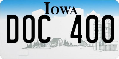 IA license plate DOC400