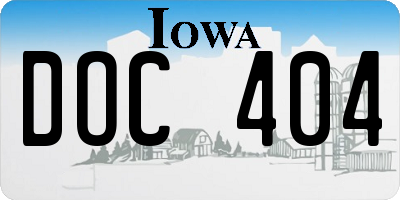 IA license plate DOC404