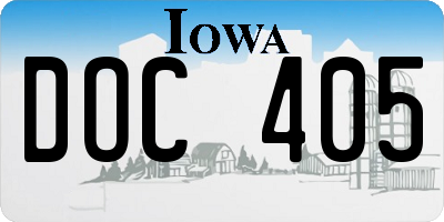 IA license plate DOC405